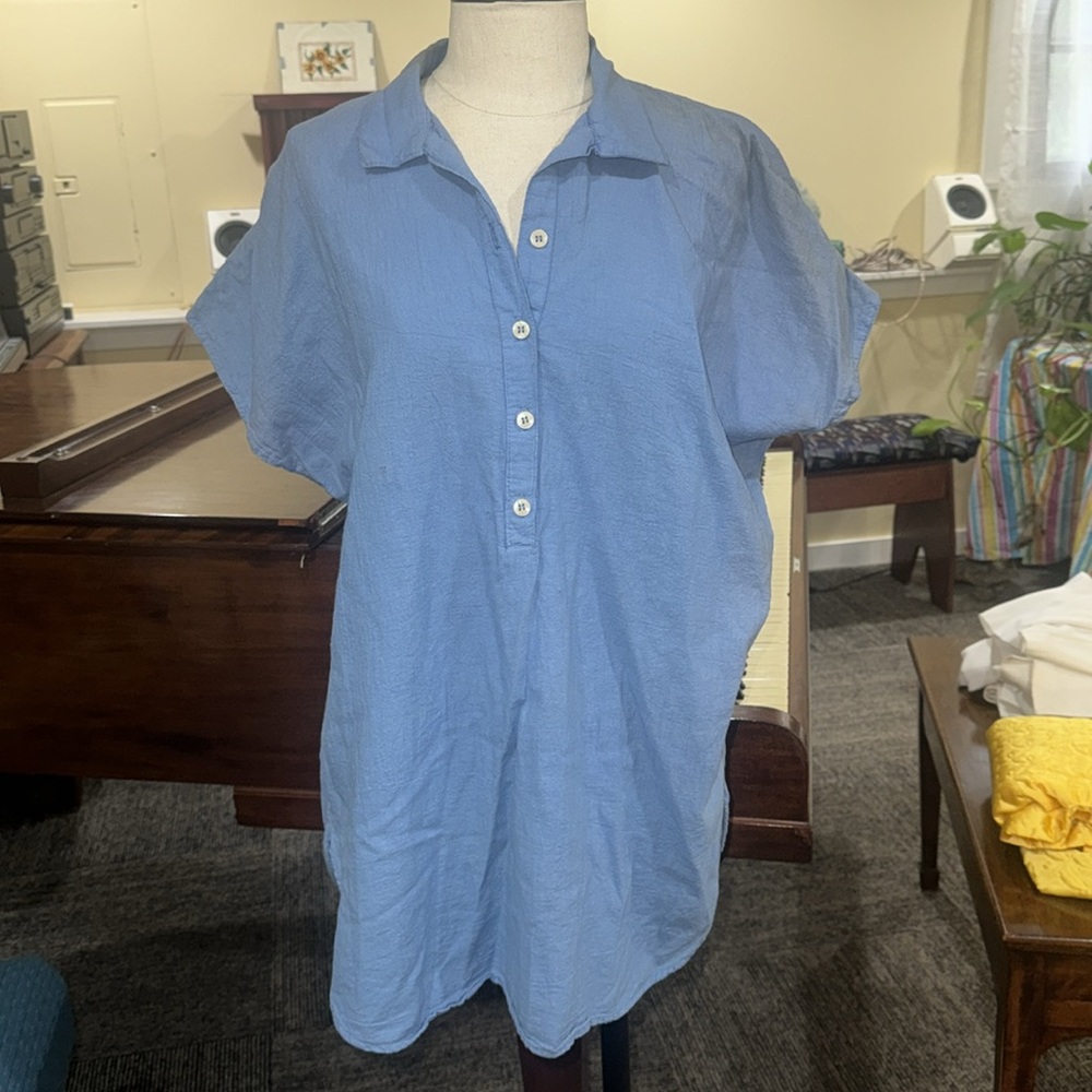 Blue Vintage Cotton USA blouse